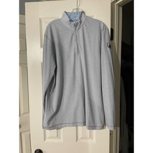 Johnnie O Mens Size Large Quarter Zip‎ Pullover Golf Shirt Blue Logo Performance